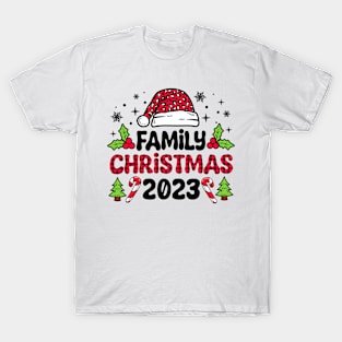 Family Christmas 2023 Red Plaid Family Matching Pajama Xmas T-Shirt